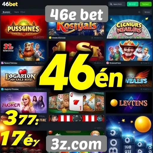 Variedade de jogos disponíveis na plataforma 46e bet